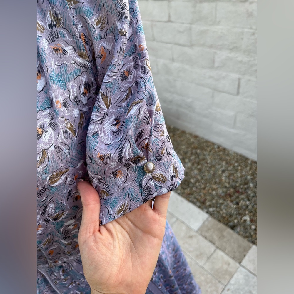Vintage 60s a line floral spring summer midi dress - Picture 11 of 16